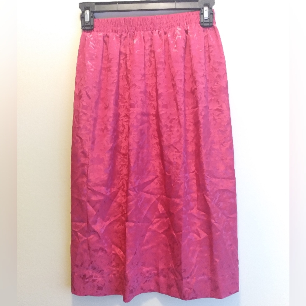 Pink Vintage 80s Andrea Gayle Elastic Waist Skirt sz 8